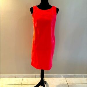 Red Sheath Midi Dress with Scoop Neck for Cocktail